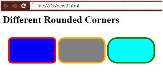 Rectangles with different rounded corners